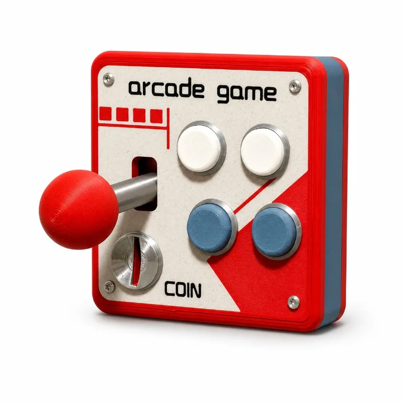 Retro-Arcade-Schalterpanel, 3D-gedruckter Spielkonsolen-Schalteraufkleber, Dekoration, 3D-kreative Modifikation, kleines Gadget