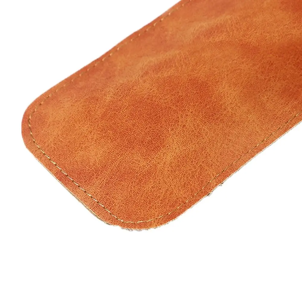 작은 직사각형 PU 가죽 안경 가방 커버 소프트 선글라스 가방 간단한 스타일 벨벳 안감 안경 홀더 야외