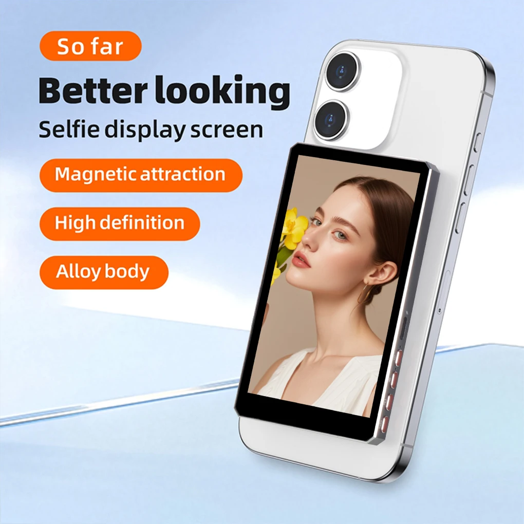 

PT004 Magnetic Wireless Selfie Monitor Screen Phone Vlog Selfie Monitor for iPhone 16 15 14 Xiaomi 15 Samsung