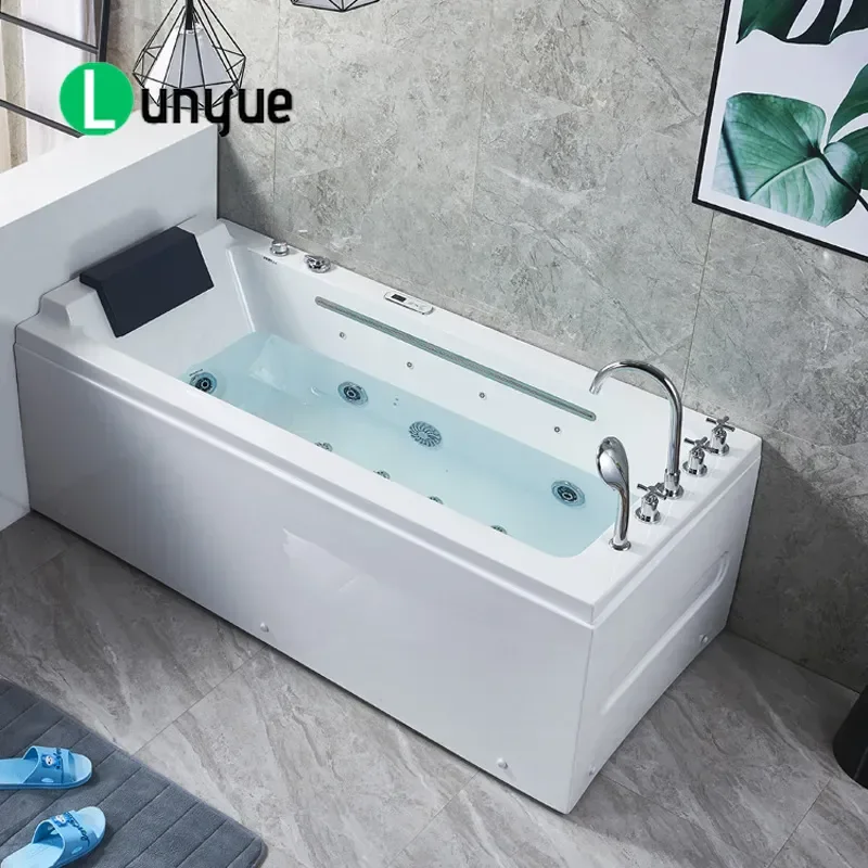 Acrylic Thermostatic Surf Massage Bathtub Deep Soaking Japanese Style Tub for Hotel Household Small Apartment Space Saving