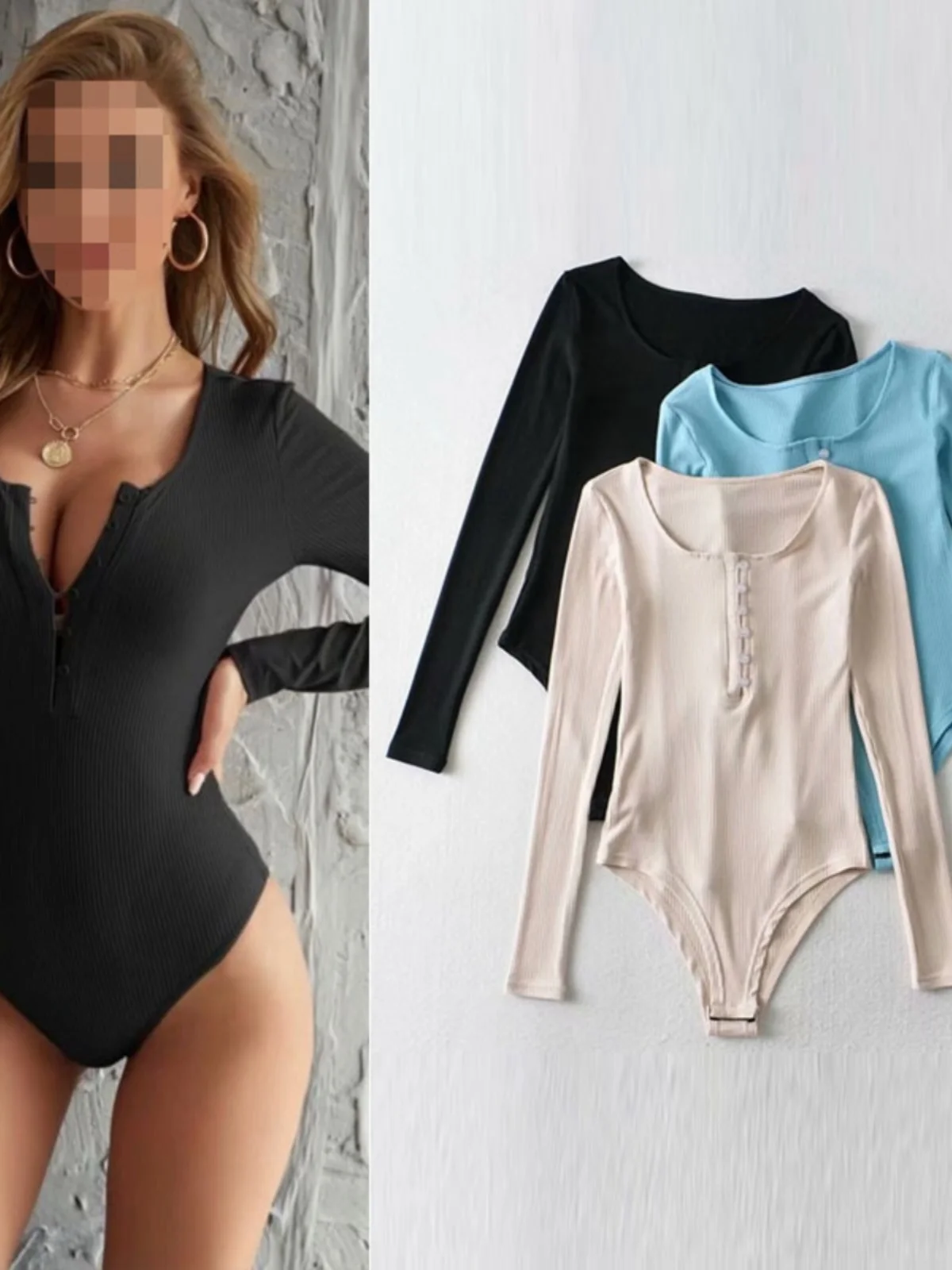 

Street Sle Long Sve Трикотажная цельная женская сексуальная футболка Slim Fit Base irt BM Wind Трикотажная футболка на одной пуговице с драпировкой...