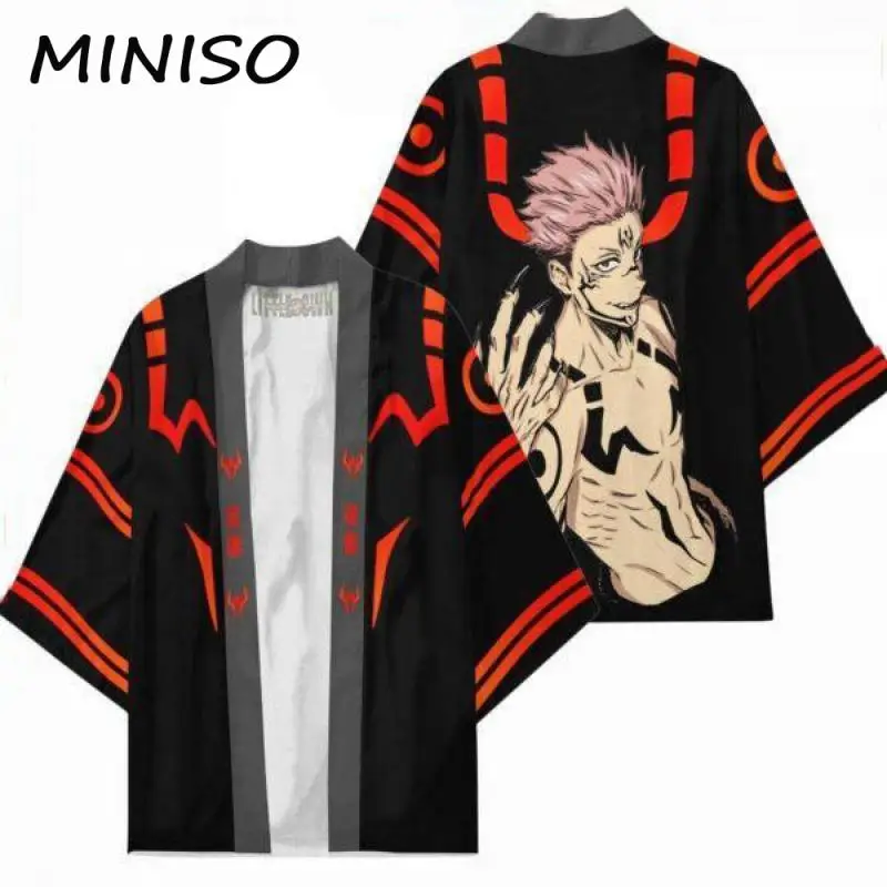 Jujutsu Kaisen Haori Anime Itadori Yuji Kimono Cloak Men Cosplay Costume Harajuku Loose Top Japanese Style Cardigan Unisex