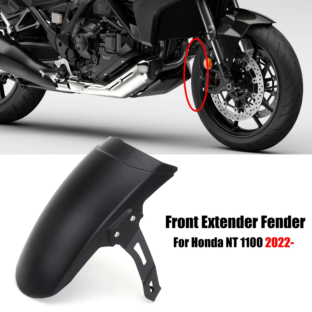 

Motorcycle New Front Extender Mudguard Fender Plastic Black Accessories For HONDA NT1100 NT 1100 2022 2023 2024