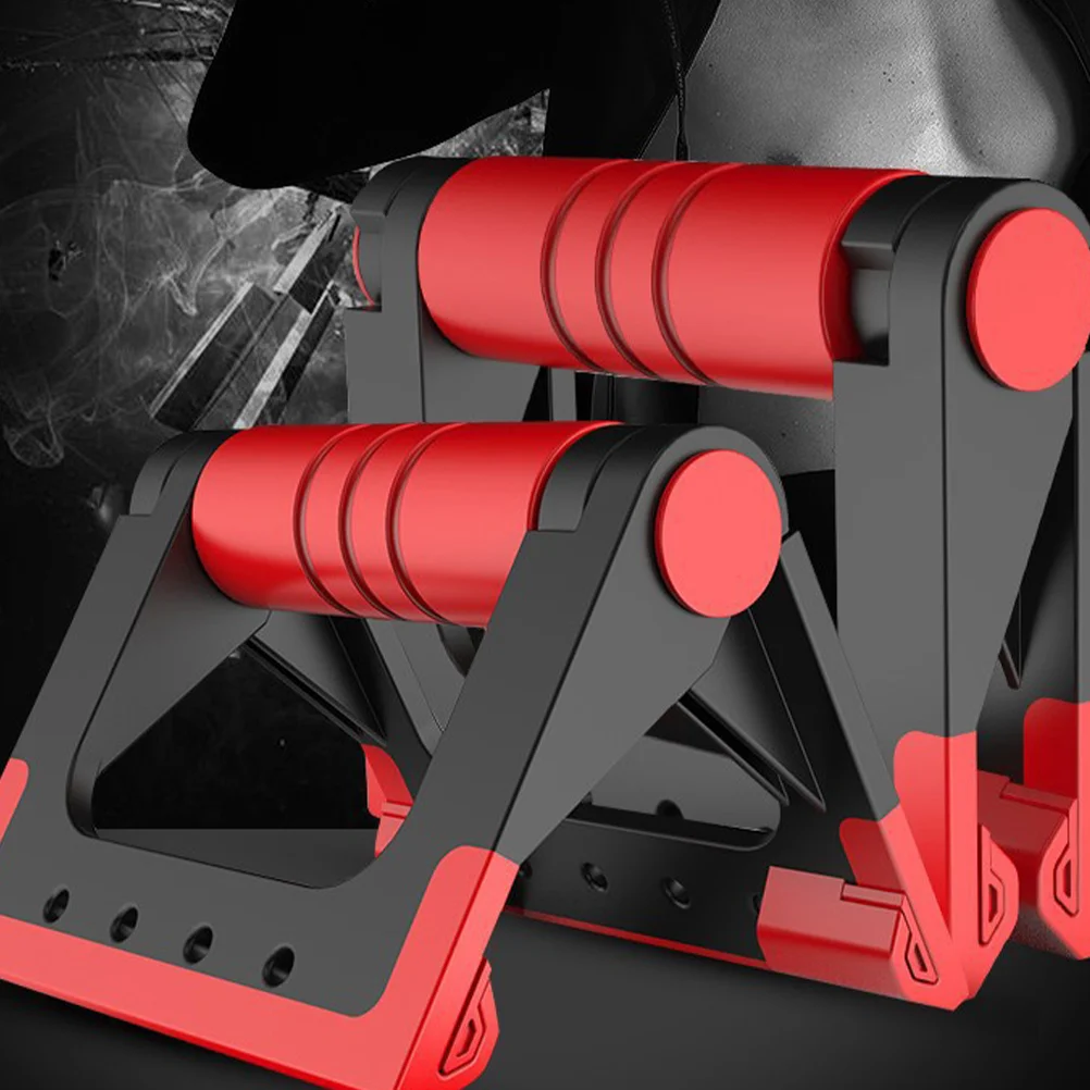 1 Pair Foldable Push-up Bracket Home Use Fitness Push-Ups Stand Push-up Rack Fitness Equipment (Red) 