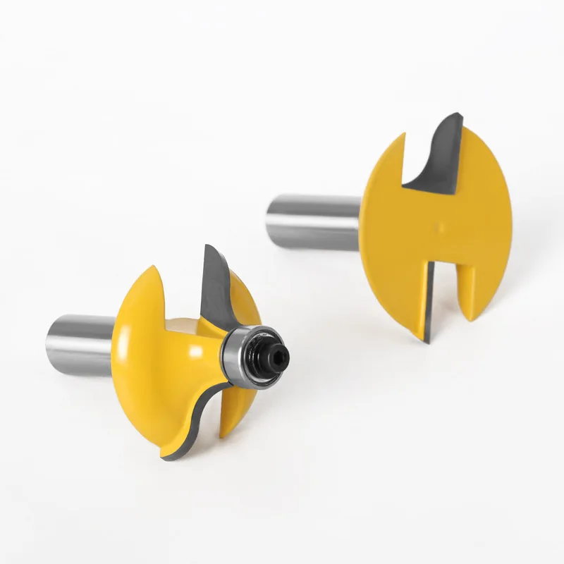 2Pcs Rail & Stile Router Bit Set, Solid Wood Door Frame Woodworking Cutter for Cabinet Kitchen Door