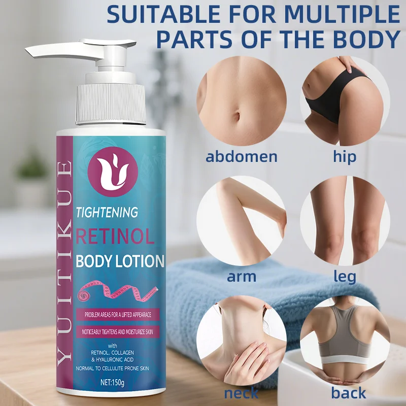 YUITIKUE TIGHTENING RETINOL BODY LOTION 150g - Firms, Moisturizes & Glow, for Multiple Body Areas, with Collagen & HA