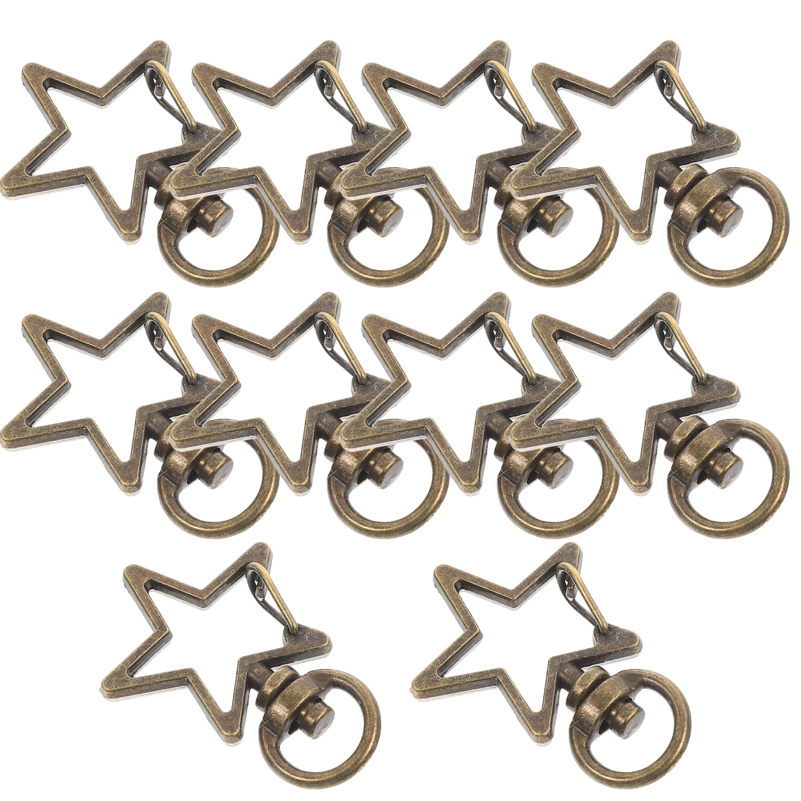 

10pcs Star Keychain Clips Durable Zinc Alloy Snap Hooks for DIY Crafts Jewelry Making Clasps Swivel Lobster Bulk Accessories