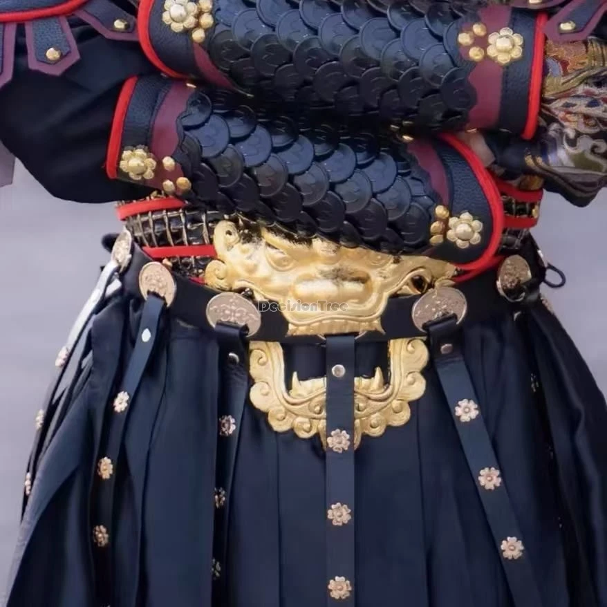 

2025 chinese ancient retro ming dynasty hanfu costume robe arm guard hanfu armor waist cover waist guard hanfu accessory belt