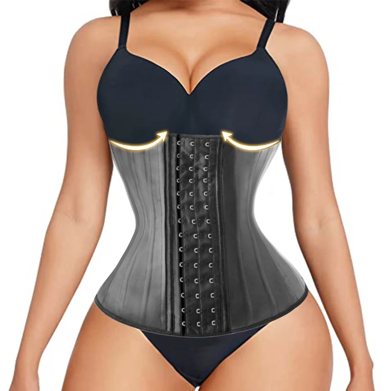 25 Steel Bone Latex Waist Trainer Corset Belt Firm Control Body Shapewear Women Underbust Hourglass Waist Corset Sports Girdle