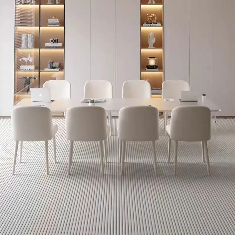 *Replace simple luxury cream wooden conference table 2m pure white workbench chair combination desk