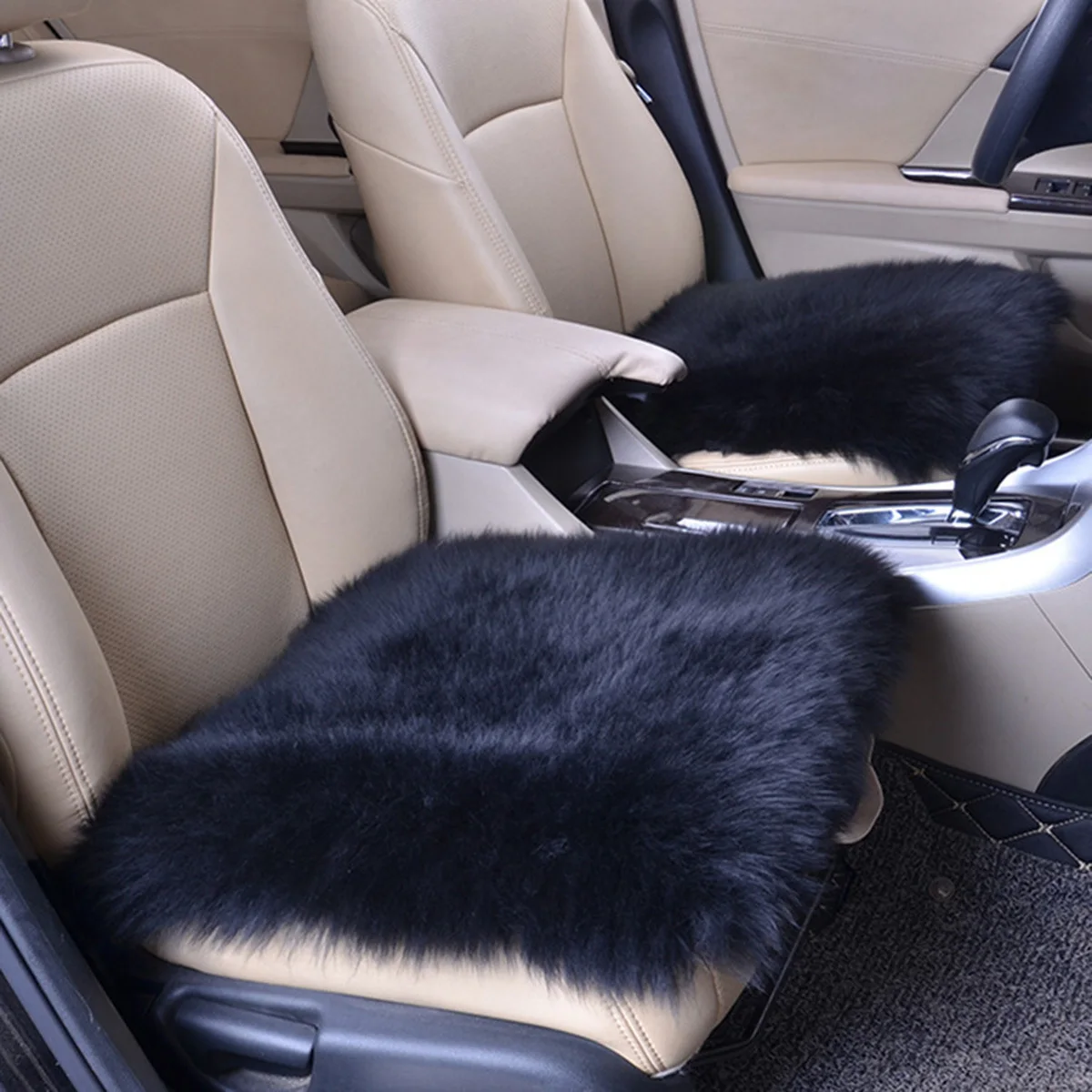 

Wool Car Seat Cushion Soft Non-Slip Bottom For Car Office Wheelchair Seat Pad Comfortable Ventilated Auto Interior