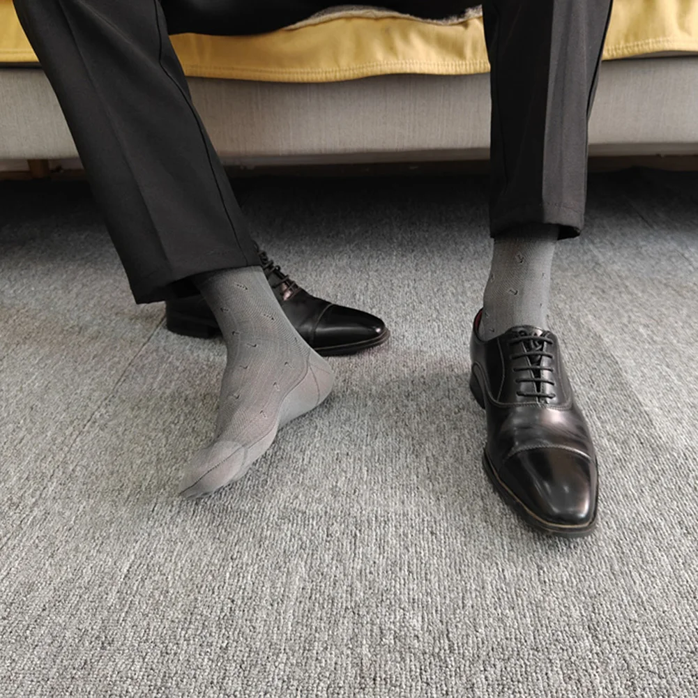 Mens Business Dress Socks Elastic Breathable Tube Sheer Socks Ultrafine Thin Socks for Formal Occasions Size EUR 36 to 46