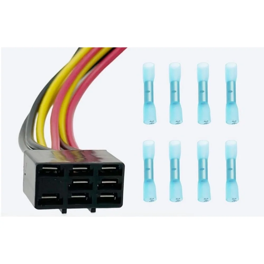 8-Pin Wire Harness Repair Kit for Tractor and Lawn Mower PTO Switches with Corrugated Wire Protector and 8 Butt Connectors