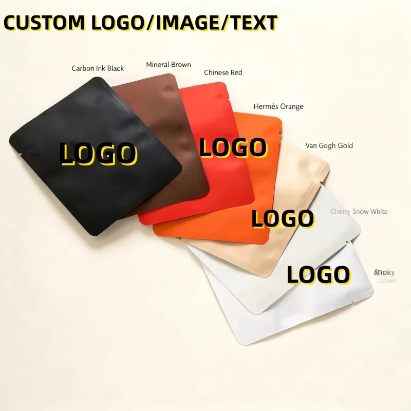 100Pcs 10x12.5cm Color Aluminum Foil Open Top Bags, Heat Seal Pouches for Coffee, Matcha, Cocoa, Tea, Powder, Sugar, Salt & Cosm