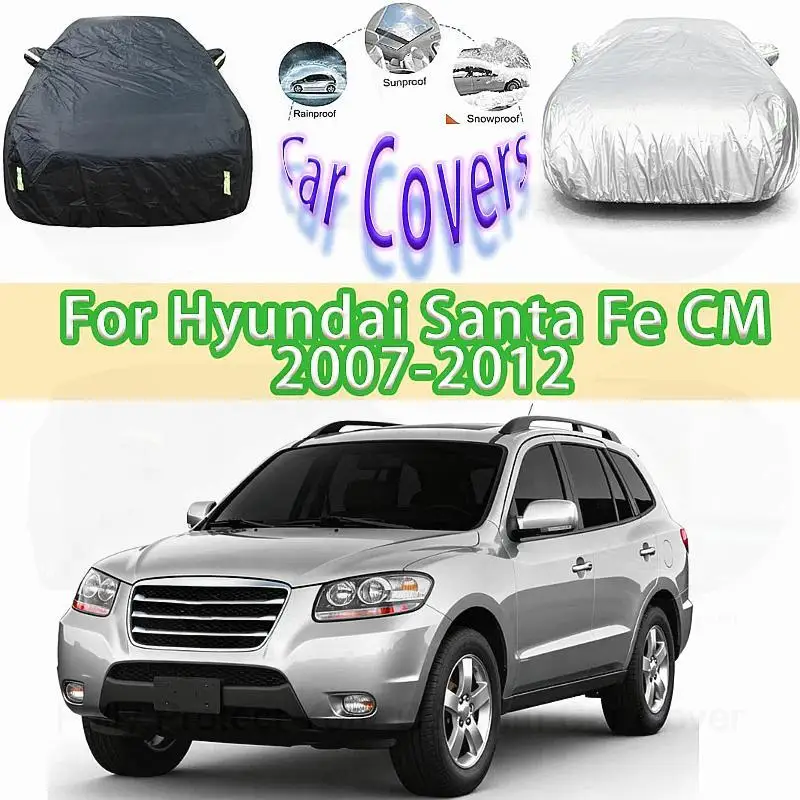 

Для наружной защиты, водонепроницаемый, полный для Hyundai Santa Fe CM, снежный солнцезащитный козырек, пылезащитные внешние аксессуары, автомобильные чехлы