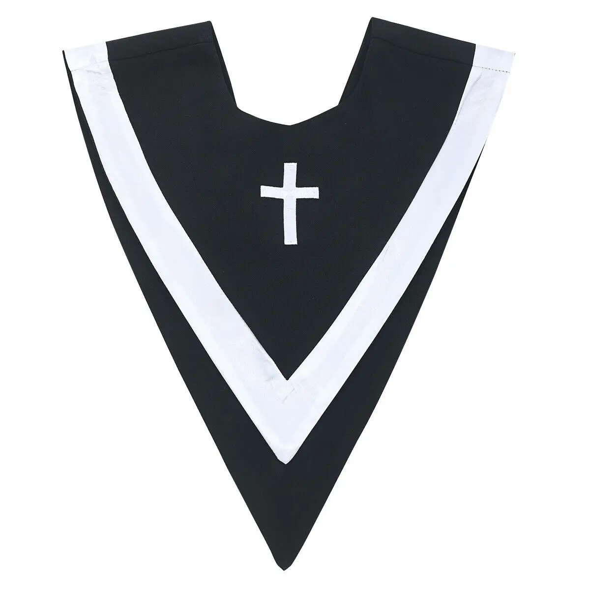 Unisex Reversible V Shape Choir Stole with Border and Cross Pattern with border Church Stole