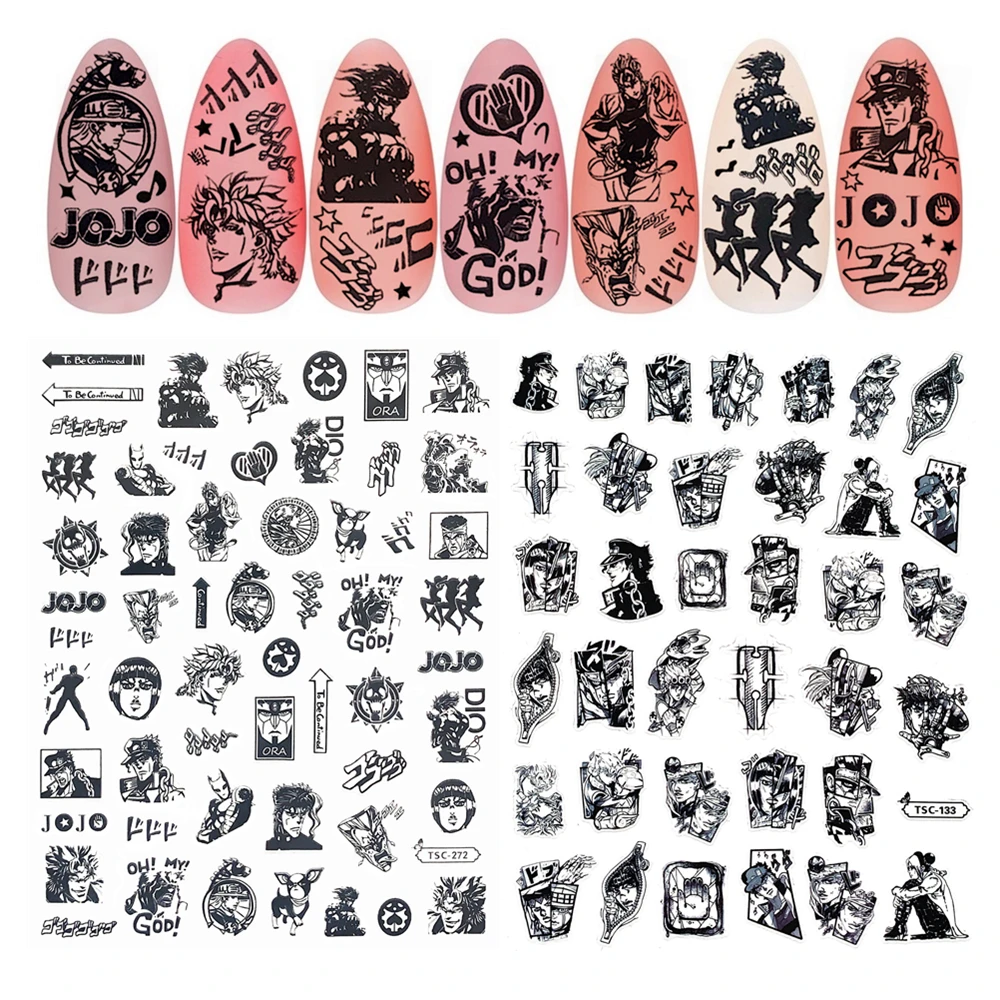 TSC-241 TSC-261 TSC-272 TSC-404 Japanse Cartoon Anime Karakters 3D Terug Lijm Nail Art Stickers Decals Sliders Nail Ornament