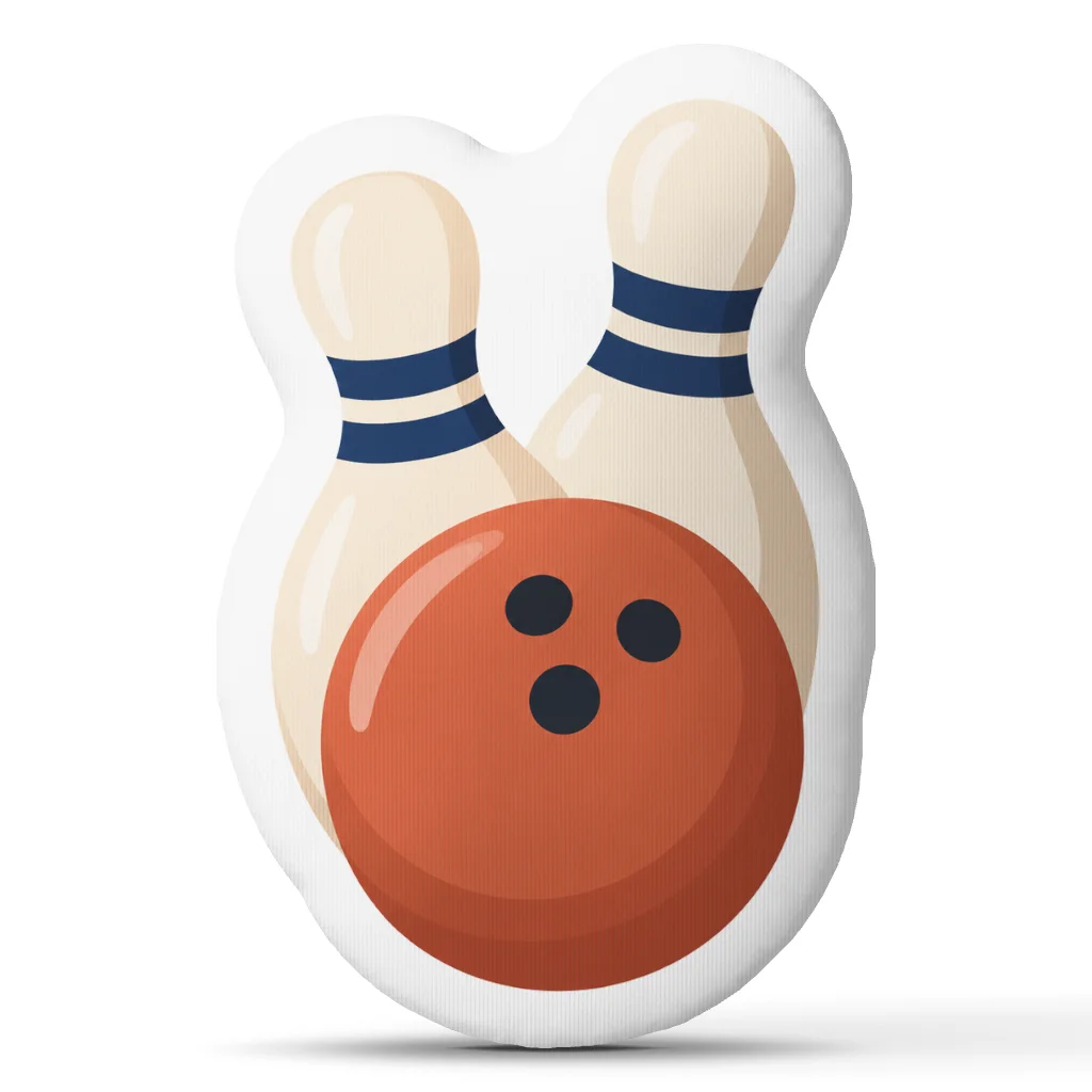 Bowling Ball and Pins Shaped Throw Pillow Stuffed Cushion Gift for Bowlers Bowling Alley Decor Sofa Seat Pillow Home Accent
