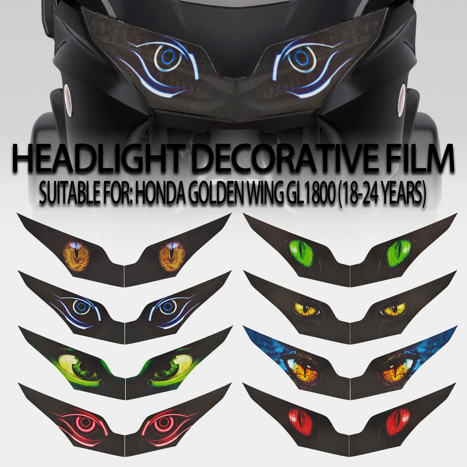 

Подходит для Honda GL1800 Gold Wing 18-24, модифицированные наклейки на фары, персонализированные декоративные наклейки