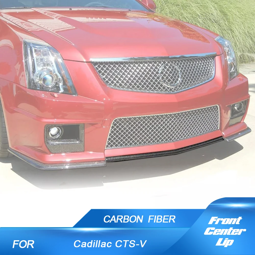 For Cadillac CTS-V Coupe 2009-2015 Carbon Fiber Front Chin Spoiler Custom Parts Front Bumper Lip Spoiler Chin Splitter Body Kits