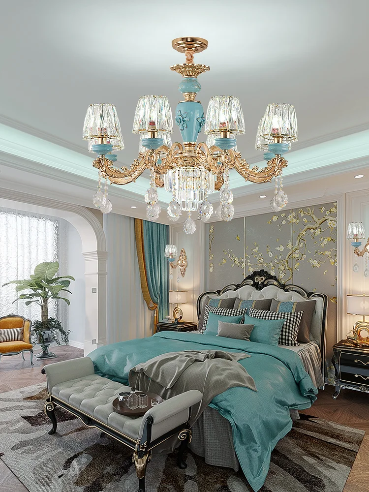 

Umbrella Crystal Lampshade Chandelier New Design Luxury Villa Living Room Hotel Bedroom Dining room European Style Pendant Lamp