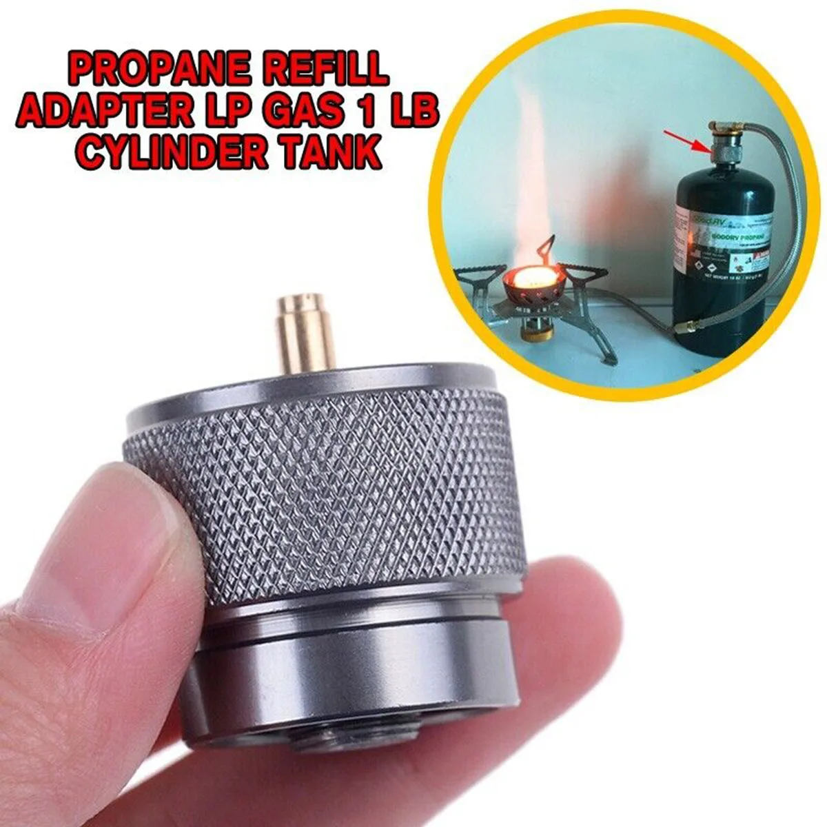1/2Pc Gas Stove Refill Adapter Cylinder Butane Canister Tank Outdoor Camping BBQ Portable Gas Tank Connect Stove Adapter Cooking