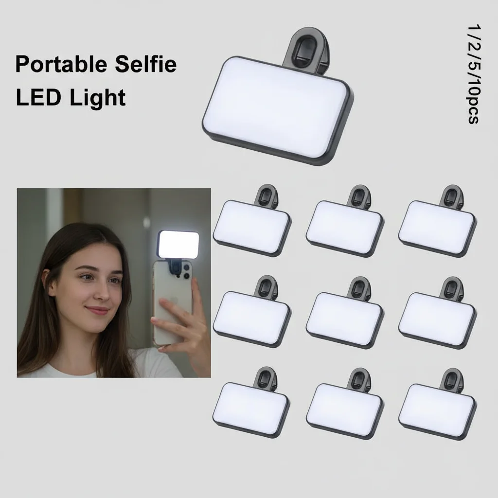 Mini Selfie Light Rechargeable 3 Modes Adjustable Brightness Clip on for Laptop Mobile Phone Fill Light