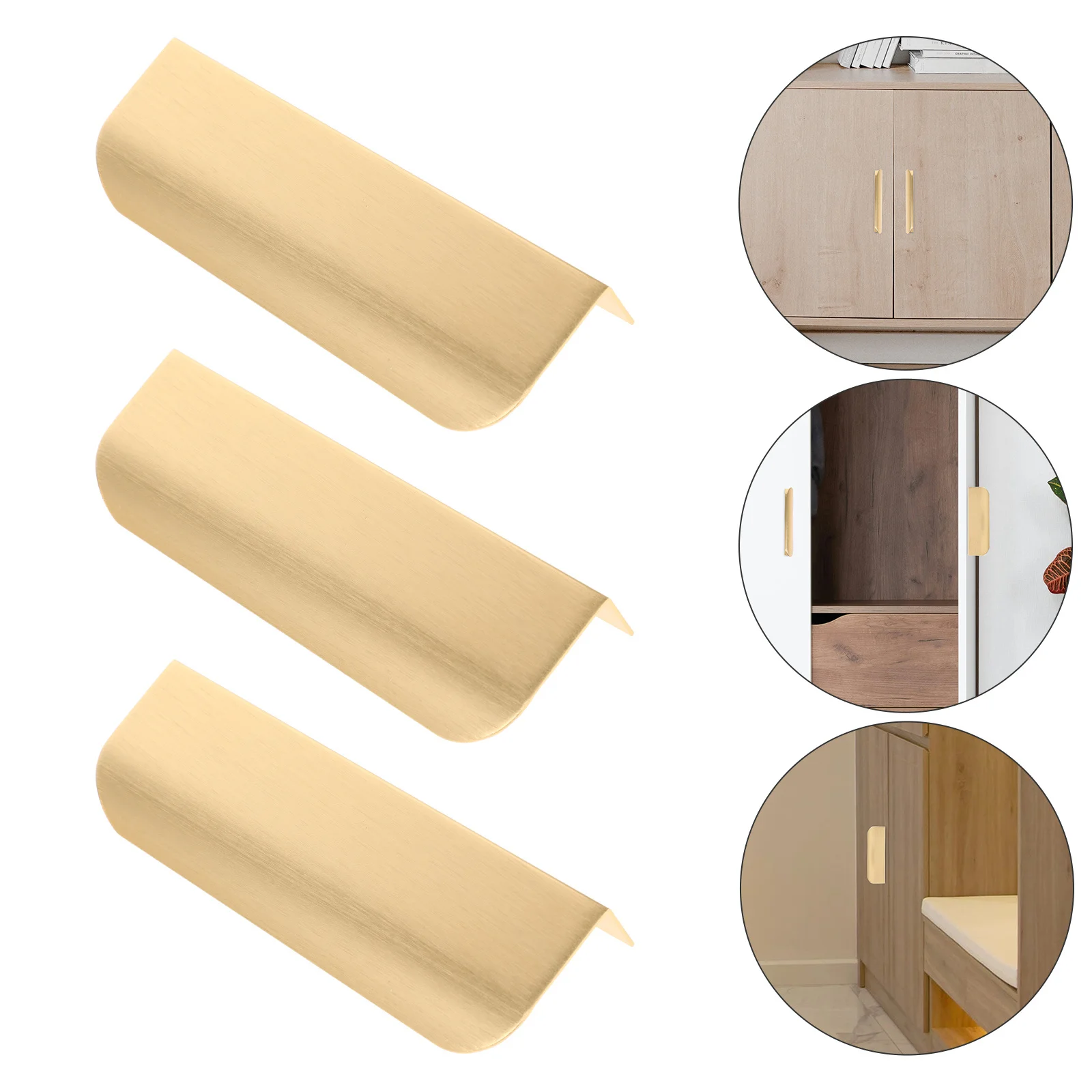 

5pcs Arc Handle Pull For Cabinets No-Drill Installation Concealed Aluminum Alloy Hidden Mount Edge Finger Pulls Handles For