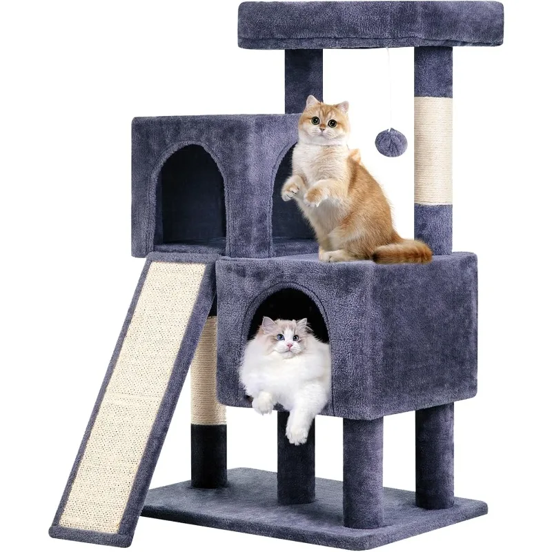 Cat Tree for Indoor Cats 36 Inches Cat Tower Multi-Level Indoor Cat Play Condo House with Scratching Posts, Spacious