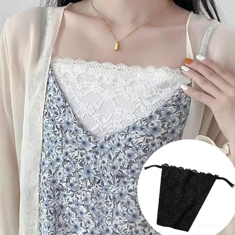 Lace Cleavage Cover Up Women Camisole Elastic Band Clip-On Camisole Bras Insert Wrapped Chest Protection Covering Tube Top