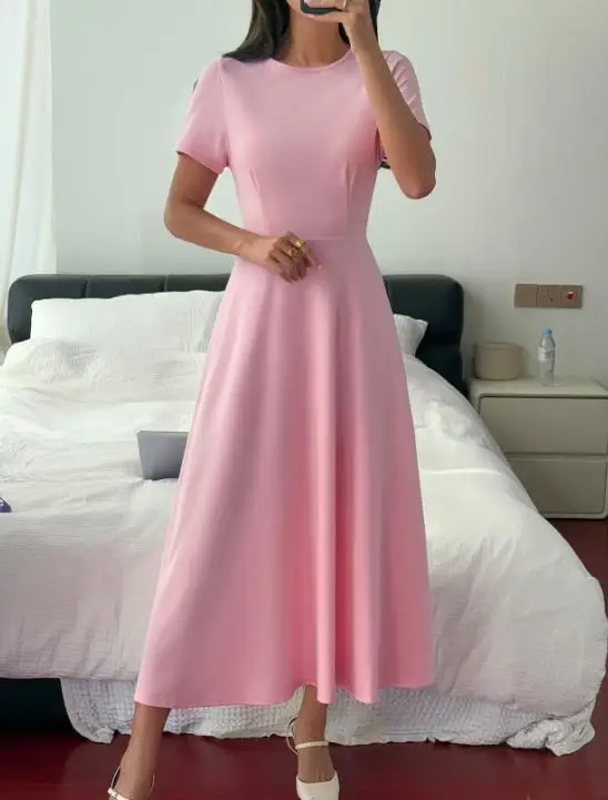 

2025 Autumn/Winter New Women's Fashion Elegant Style High end Short sleeved Long sleeved Dress Women's Wear