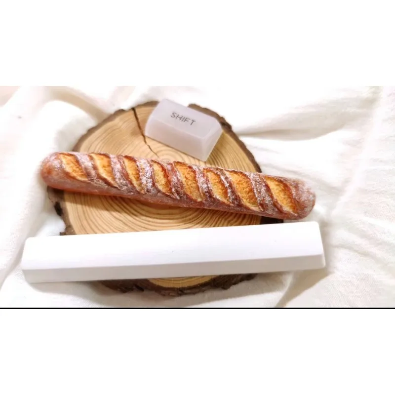 Baguette Bread Resin Spacebar Keycap 3D Stereo Food Decor MX Axis Custom Mechanical Keyboard Accessory