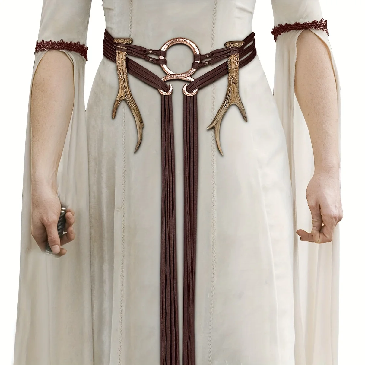 

Women'S Norse Witch Waist Belt - Vintage Viking Knot Belt, Woven Fringe Detail, Perfect for Mardi Gras & St. Patrick'S Day Costu