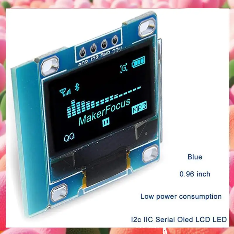 2x-display-oled-i2c-096-polegada-iic-serial-lcd-modulo-led-ssd1306-128-64-para-arduino-com-80-pecas-dupont-wire-abju