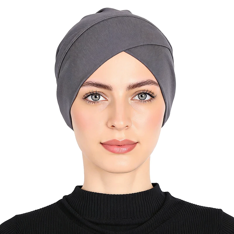 Solid Color Turban Ethnic Style Elastic Ribbon Head Scarf For Women Girls Fashion Beanie Hat Head Scarf Fashion Hair Accessories - view 4