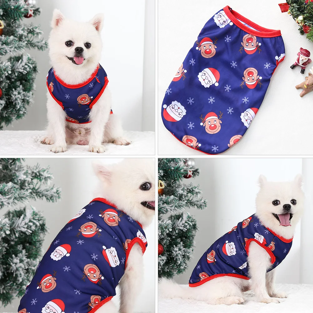 

Pet Clothing Supply Dog Polyester Clothes Small Christmas Outfits Theme Vest Xmas Costume Winter