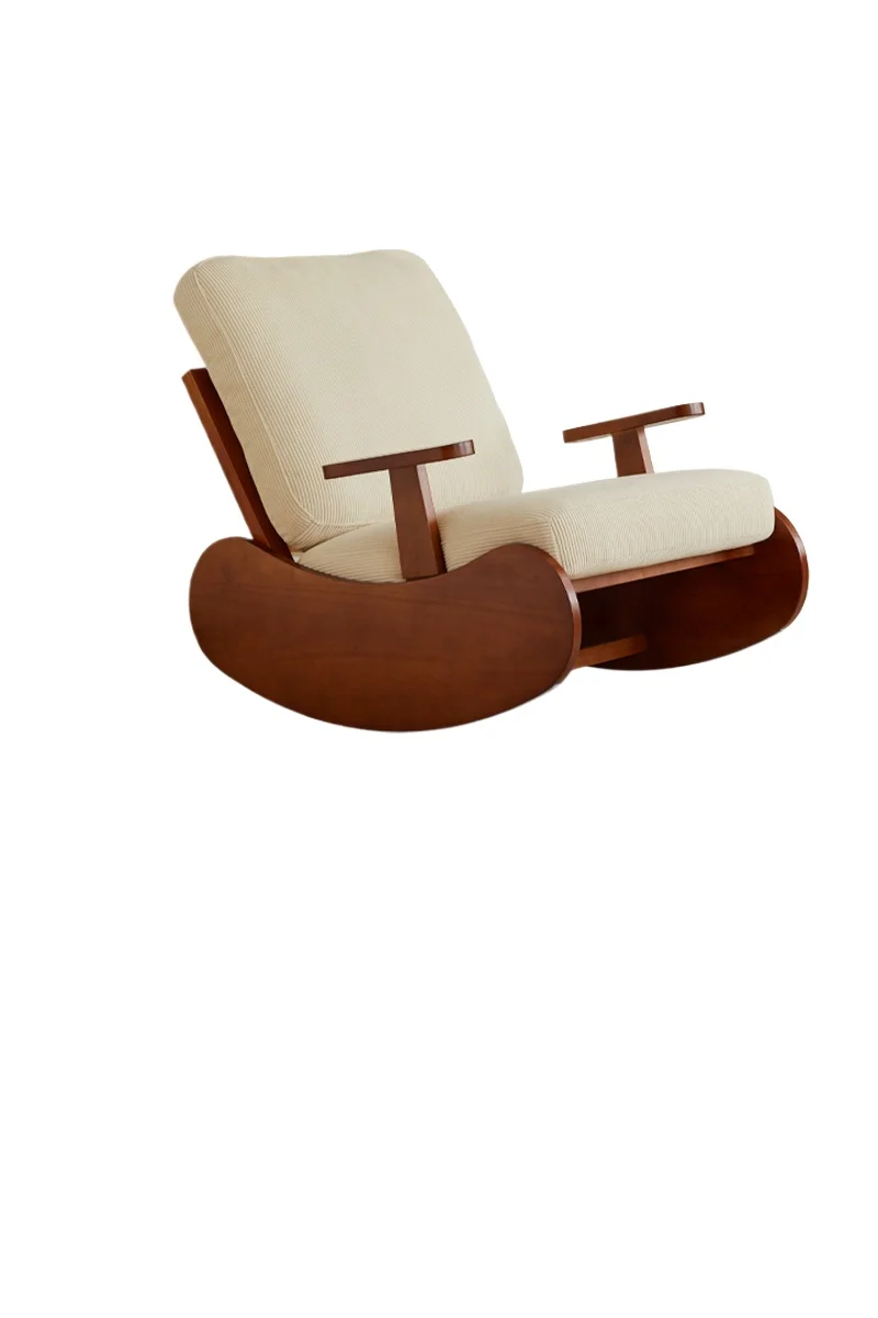 

Rocking chair household living room bedroom adult leisure chair medieval balcony removable and washable lazy sofa chair