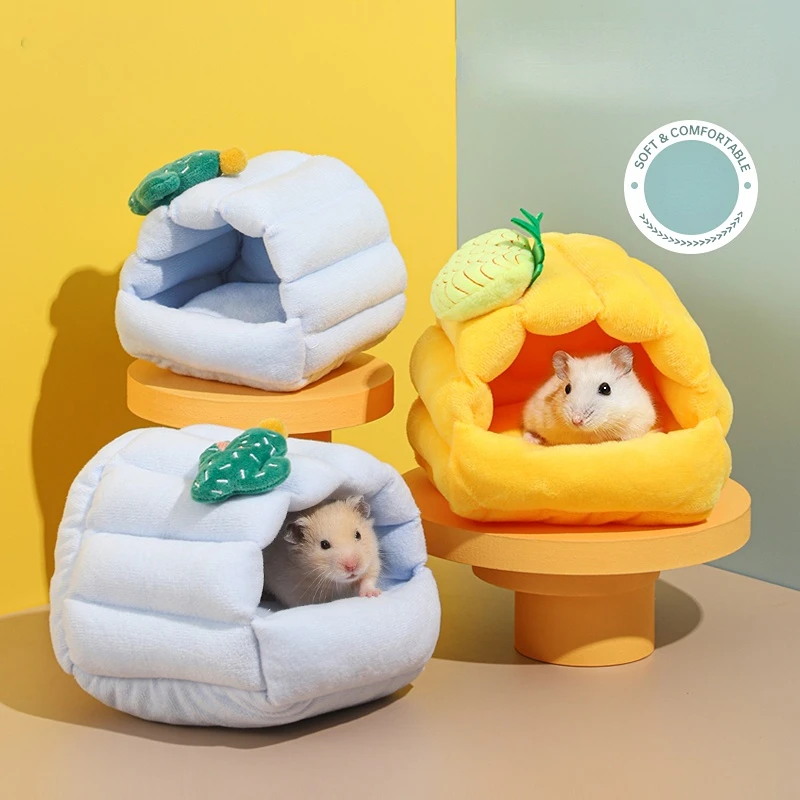 Guinea Pig Bed Warm Fleece Hideout Cozy Small Animal House Bedding for Rabbit Bunny Hamster Ferret Hedgehog Rat Chinchilla