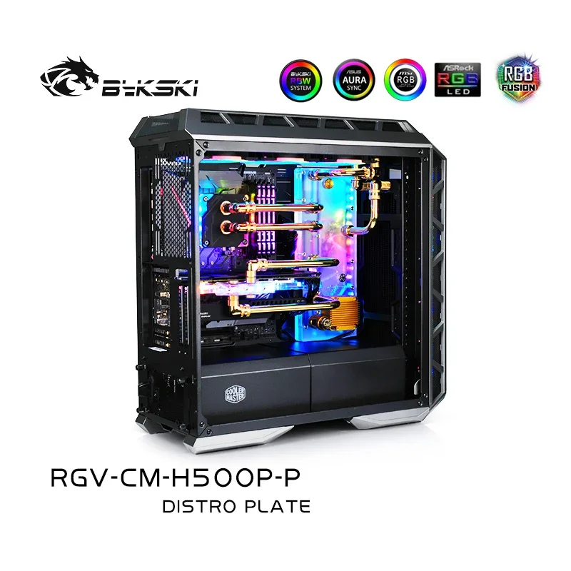 

Bykski RGV-CM-H500P-P,Distro Plate For Cooler Master H500P H500M,PC Water Cooling Waterway Board Reservoir For PC CPU GPU Cooler