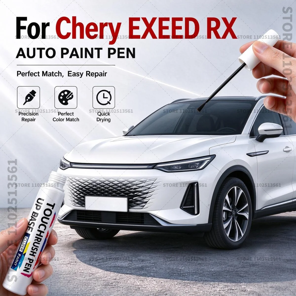 Car Scratch Remover Paint Pen Touch Up Marker for Auto Body Repair Door Bumper Fender Accessories For Chery EXEED RX Black White