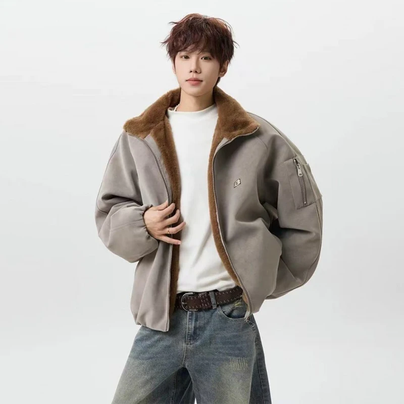 LUZHEN 2025 شتاء جديد الأصلي فو الفراء بطانة دافئة بلون معطف مبطّن الرجال أنيق وسيم سترة غير رسمية الملابس JY5597 #4