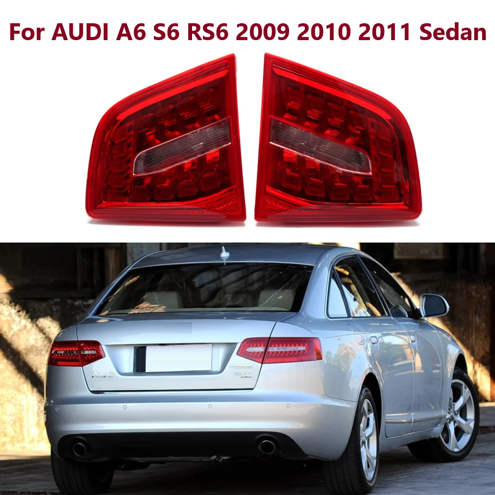 

Red Car LED Rear Inner Tail Light Brake Lamp Assembly with Bulb Wiring Harness For AUDI A6 / S6 RS6 2009 2010 2011 Sedan