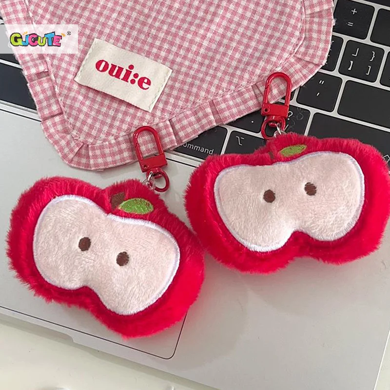 Cute Red Apple Plush Toys Doll Keychain Bag Pendants Backpack Hanging Ornaments Girly Heart All-match Accessories Birthday Gifts