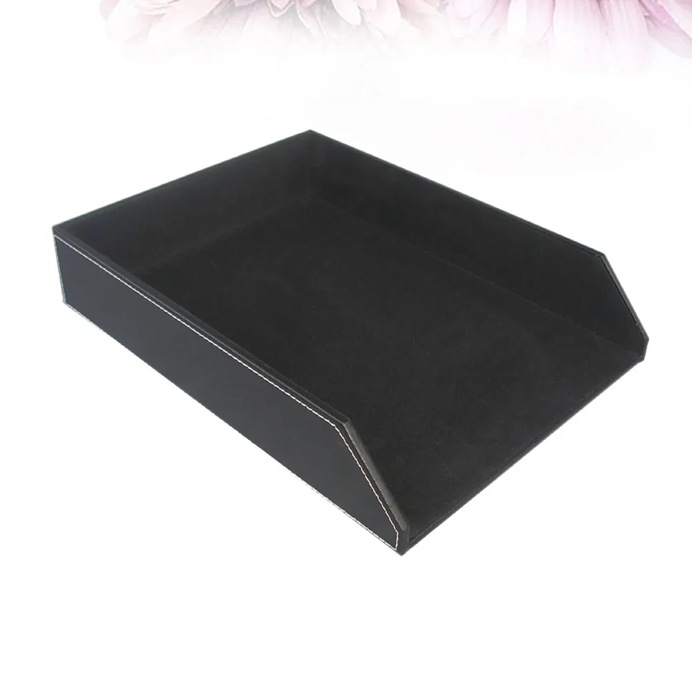 

Black Single-Layer A4 Document Storage Tray Desktop Organizer File Holder for Office Home School Paper Storage File Tray