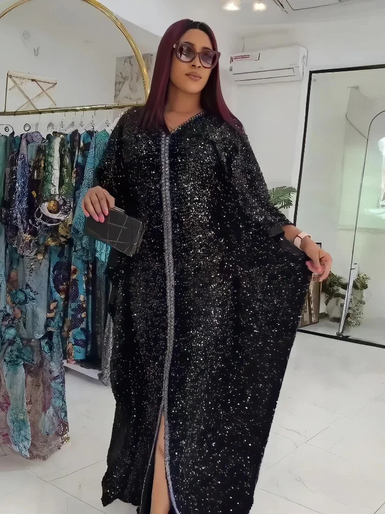 

Elegant plus Size African Dresses for Women Luxury Sequin Evening Gown Wedding Party Outfit New 2026 Ladies Fashion Clothing