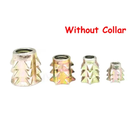 Collar & No-Collar Spiked Nuts M3 to M8 Wood Embedded Insert Nut Furniture Assembly Hardware