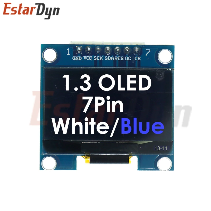1.3 inch OLED RoHS Module 2.54mm Connecting Terminals SPI/IIC I2C Communicate White/Blue Color 128X64 1.3" OLED