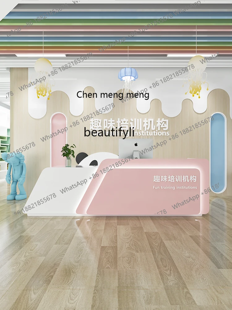 Cashier Bar Training Educational Institution Counter Simple Modern Kindergarten Dance Room Reception Desk