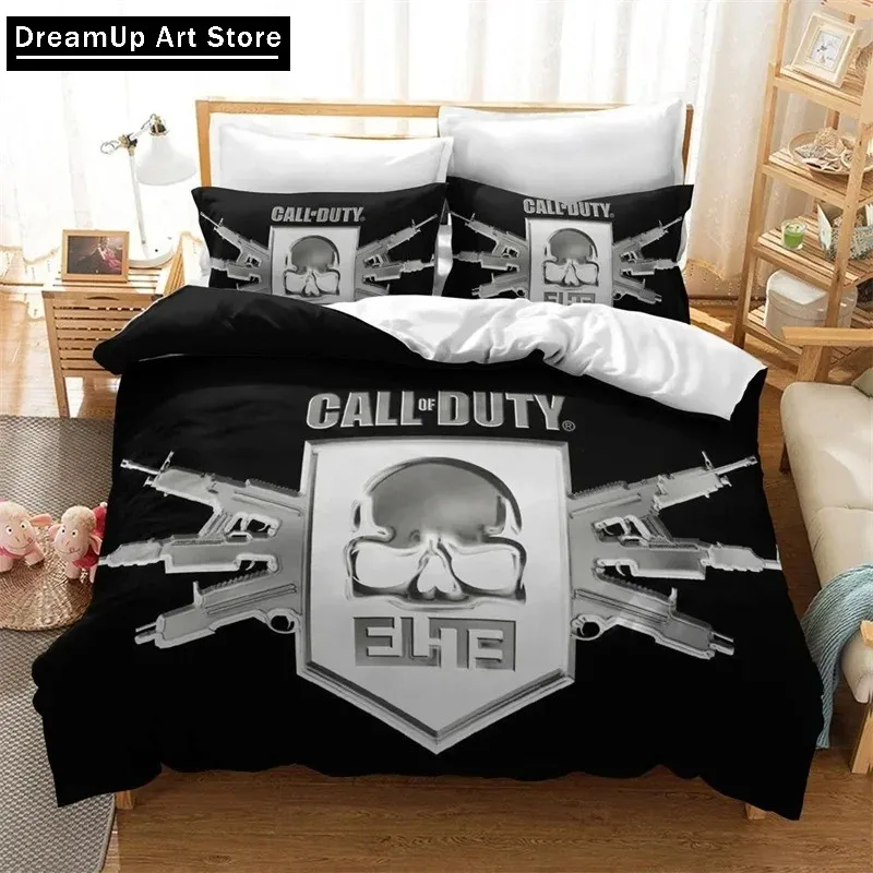 3D Printed Call of Duty Game Bedding Set Cute Quilt Cover Bed Cover With Pillowcase Twin Single Queen King Size Boys Adult Home