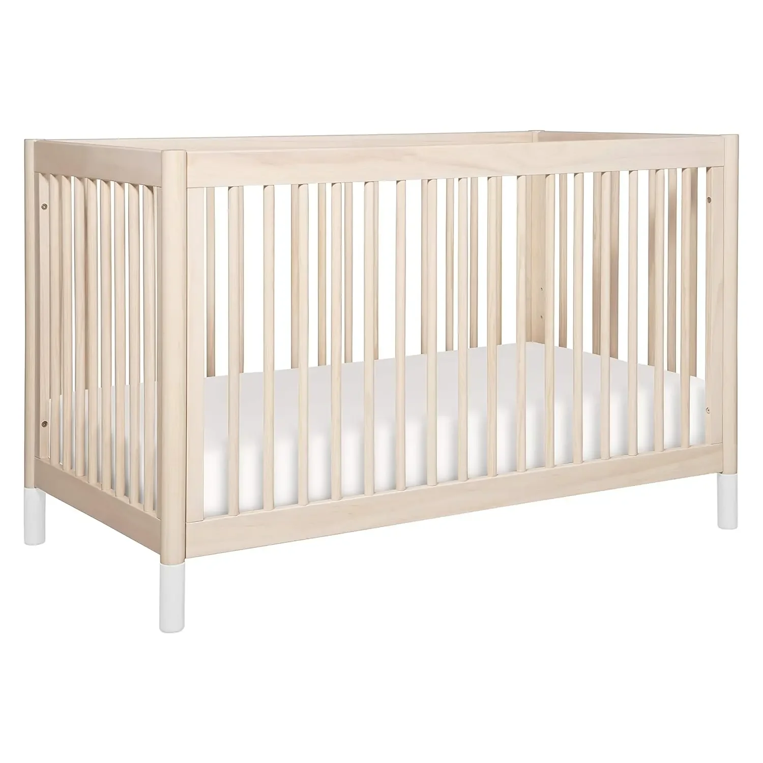 Babyletto Gelato 4-in-1 Convertible Crib dengan tempat tidur balita konversi dicuci alami dan putih, Greenguard Gold bersertifikat